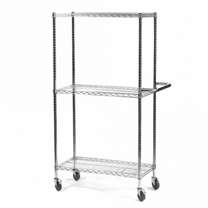 Chrome Wire 3 Shelf Trolley 1790mm Height 300kg Capacity