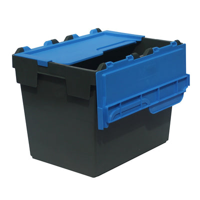 400 x 300 x 300mm Attached Lid Plastic Box (28L) – Heavy Duty PP Storage Container