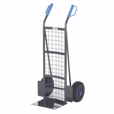 Heavy Duty Steel Mesh Back Sack Truck with Puncture Proof Wheels, 300kg Load Capacity