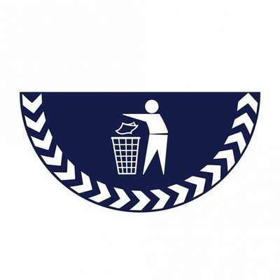 Large Half Circle Floor Marker Graphic Sign General Waste 750 x 375mm