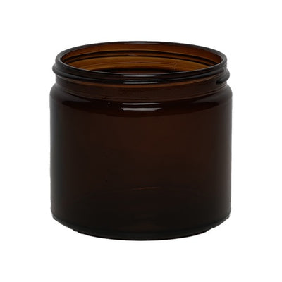 250ml Amber Gloss Sprayed Squat Glass Jar – UV Protective Cosmetic & Pharmaceutical Container