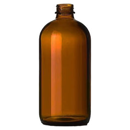 32oz (1 Litre) Amber Boston Round Glass Bottle – UV-Protective Bottle for Cosmetics & Pharmaceuticals
