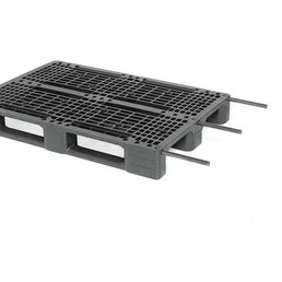 Wzmocniona paleta plastikowa – 1200x800x150mm – Otwarty pokład z 3 zjeżdżalniami – 900kg obciążenie regału