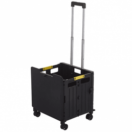 Plastic Folding Box Trolley Sack Truck – 35kg Capacity with Multi-Directional Castors