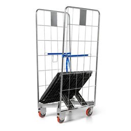 Dwustronny pojemnik rolkowy do układania w stosy 804x680x1695mm – składana podstawa, 500kg pojemności