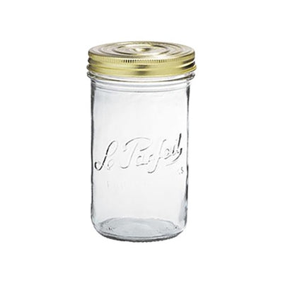 1000ml Le Parfait Familia Wiss Terrine Jar – Glass Preserving Jar with Gold Seal & Screw Cap