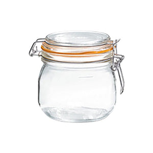 500ml non-embossed Le Parfait Bocal glass jar with clip-top lid and rubber seal